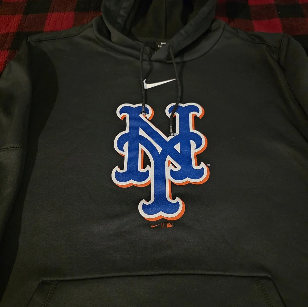 Nike Black Hoodie with Blue and Orange Logo